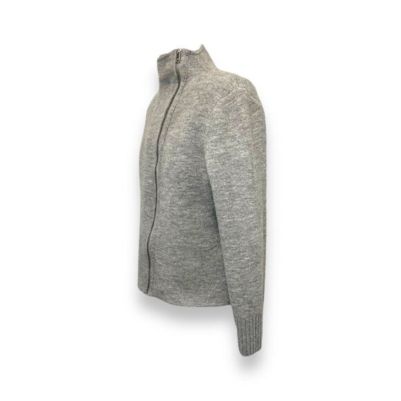 DKNY Womens Long Sleeve Gray Asymmetric Full-Zip Sweater Jacket Large - Picture 8 of 9